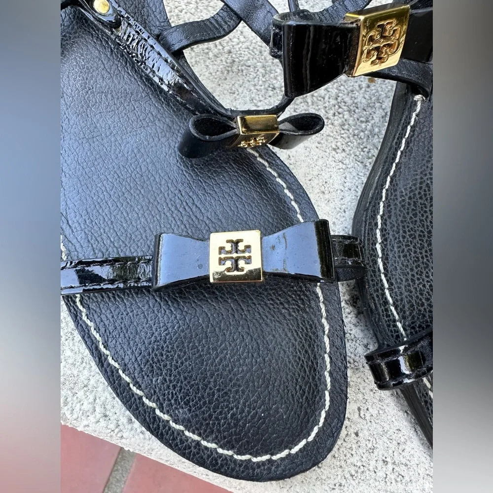 Tory Burch "Kailey" slingback heeled sandals with bow accents - size 11M - Picture 5 of 6